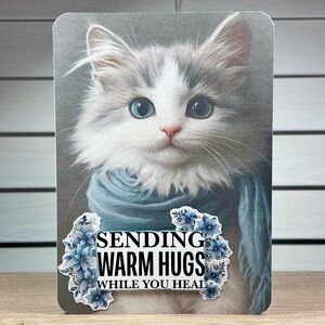 Handmade Kitten Get Well Greeting Card
